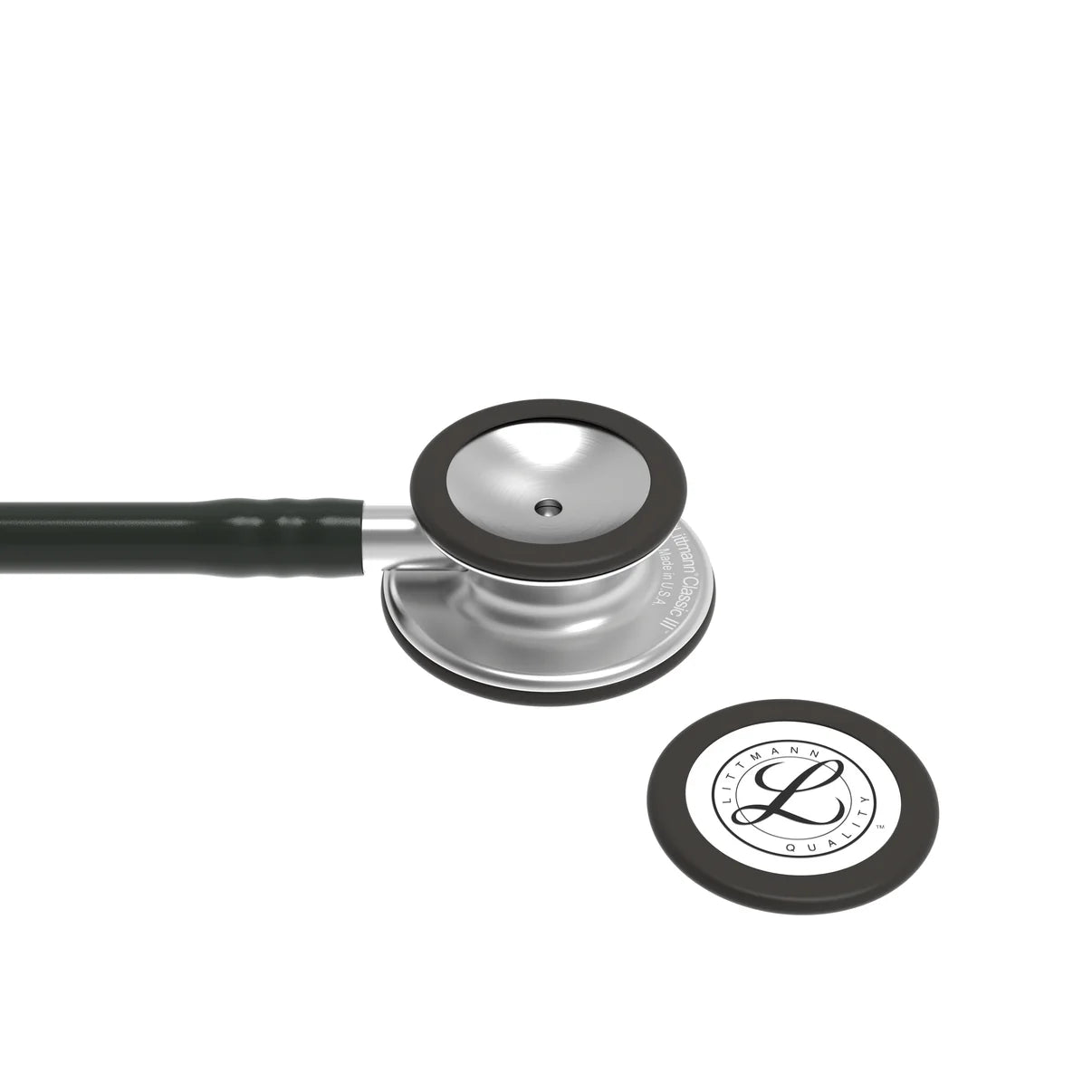 3M Littmann® Classic III Monitoring Stethoscope, Standard-Finish Chestpiece, Black Tube, 27 inch, 5620