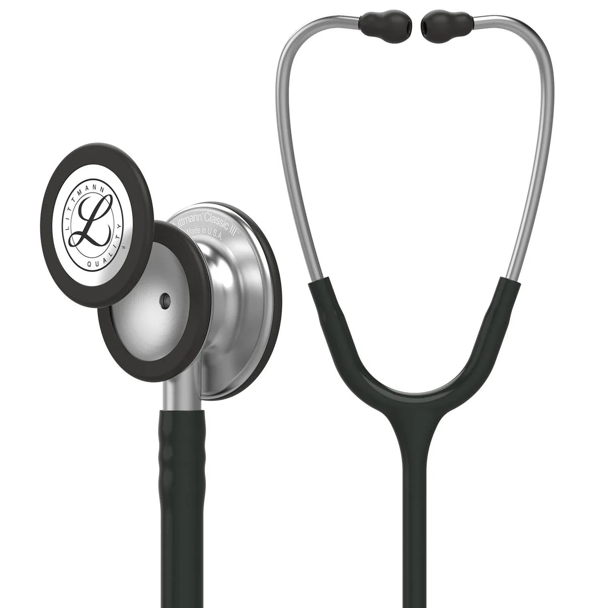 3M Littmann® Classic III Monitoring Stethoscope, Standard-Finish Chestpiece, Black Tube, 27 inch, 5620