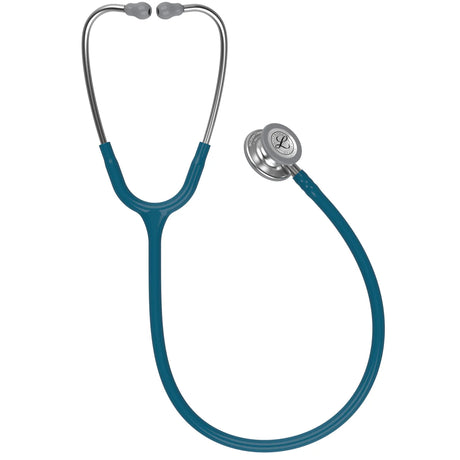 3M Littmann Classic III Stethoscope, Standard-Finish Chestpiece, Caribbean Blue Tube, 27 inch, 5623