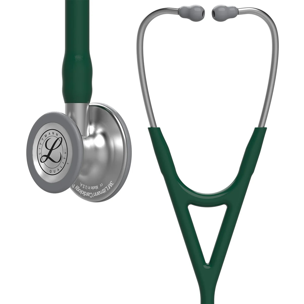 3M Littmann® Cardiology IV Diagnostic Stethoscope, Standard-Finish Chestpiece, Hunter Green Tube, Stainless Stem and Headset, 27 inch, 6155